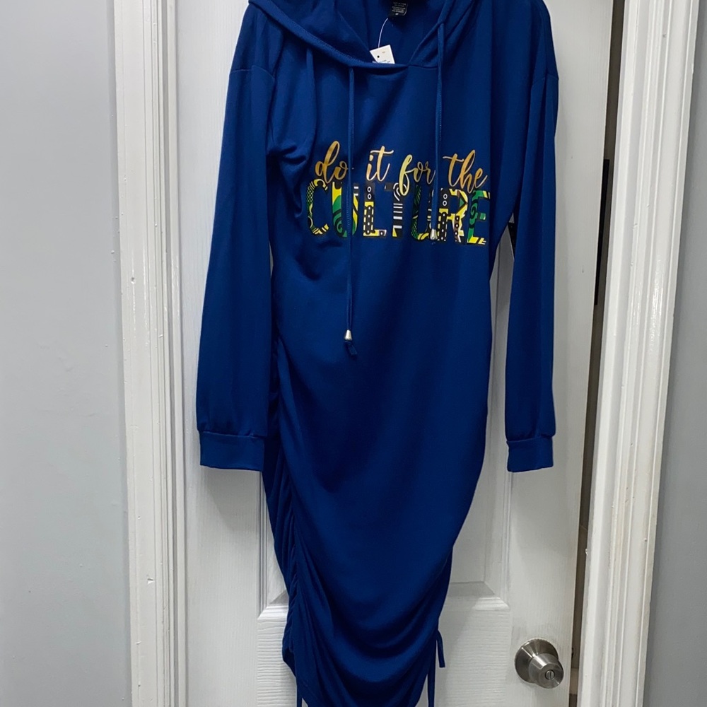 Ashley Stewart Blue Long Sleeve Dress